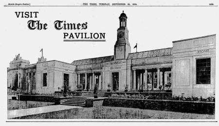 “The Times” Pavilion, British Empire Exhibition, Wembley, London