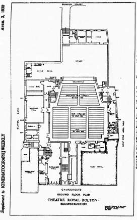 Alterations and extensions. Theatre Royal, Churchgate, Bolton