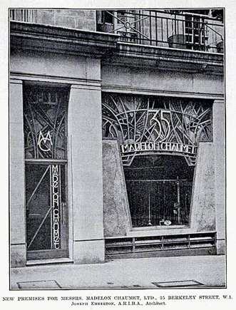 New Premises for Madelon Chaumet Ltd, 35 Berkeley Square, London W1