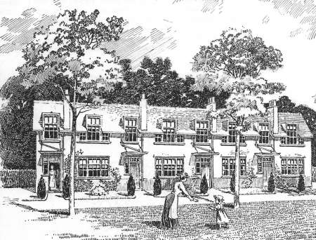 Terrace of cottages for the Heatly Gresham Engineering Company, Letchworth
