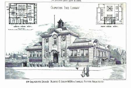 Carnegie Free Library Crompton, near Oldham (Architectural Competition Second Place)