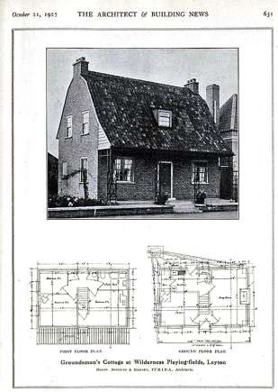 Groundsman’s Cottage, Wilderness Playing Fields, Leyton
